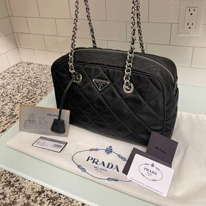 Prada Tessuto Impuntu Nylon Shoulder Bag